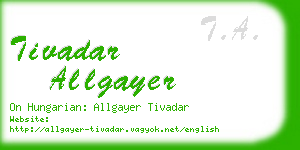 tivadar allgayer business card